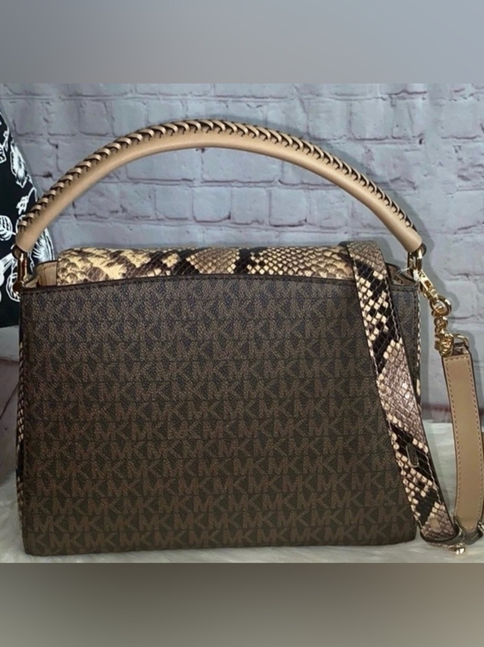 Michael Kors KARLIE Satchel/JET SET CHARM Continental Wallet 2pc Set - Picture 5 of 10